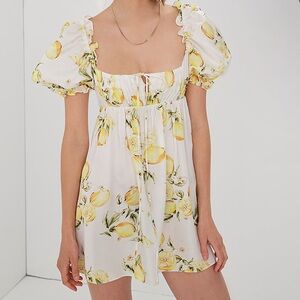 For Love & Lemons Candice Mini Dress in Yellow